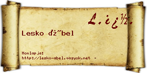 Lesko Ábel névjegykártya